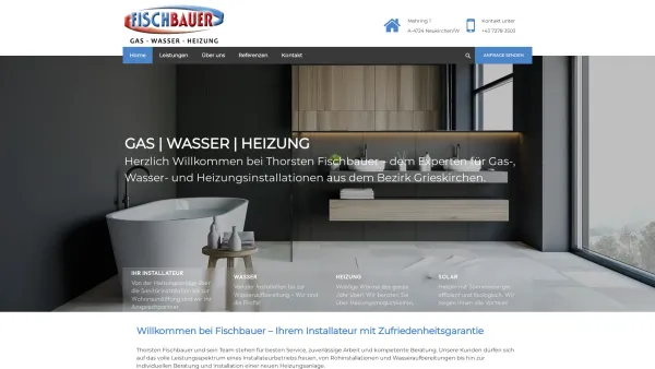 Website Screenshot: Fischbauer - Home - Thorsten Fischbauer Gas-Wasser-Heizung e.U.Thorsten Fischbauer | Gas-Wasser-Heizung Installationen e.U. - Date: 2023-06-14 10:39:51