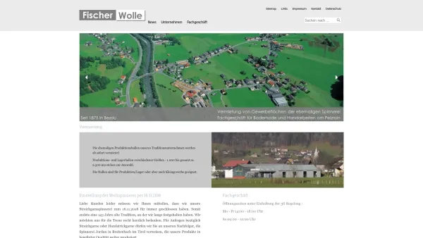 Website Screenshot: Wollspinnerei Kurt Fischer in Bezau Handstrickgarne und Industriegarne - Fischer Wolle GmbH - Date: 2023-06-22 15:11:27