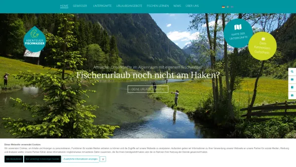 Website Screenshot: Fischwasser Österreich - Angelurlaub in Österreich & Südtirol - ABENTEUER FISCHWASSER - Date: 2023-06-22 15:11:27