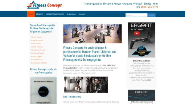 Website Screenshot: Fitness Concept - Fitnessgeräte und Trainingsgeräte von Fitness Concept - Beratung, Planung, Verkauf, Service, Wien - Date: 2023-06-22 15:15:44