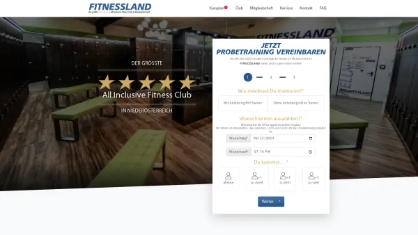 Website Screenshot: Fitnessland.cc Zentrum für Gesundheitsvorsorge Fitness Wellness - Der größte â˜…â˜…â˜…â˜…â˜… All inclusive Fitness Club in NÖ - FITNESSLAND - Date: 2023-06-22 15:15:44