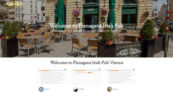 Website Screenshot: Flanagans Irish Pub Vienna - Flanagans Irish Pub Vienna | Irish Bar Vienna, Austria - Date: 2023-06-14 10:39:54