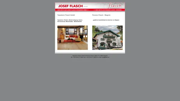 Website Screenshot: Josef Flasch GmbH - Wagrain, Tapezierer & Hotel-Pension Flasch - Date: 2023-06-22 15:15:44