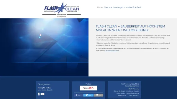 Website Screenshot: FALSH CLEAN KG - Flash Clean e.U. | Wiener Neudorf | Reinigungsfirma | Gebäudereinigung - Date: 2023-06-22 15:15:44