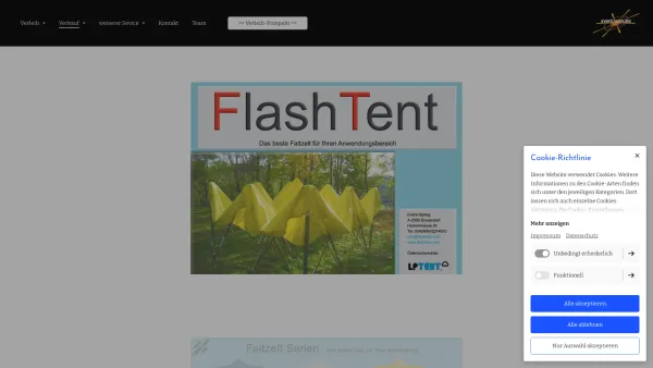 Website Screenshot: Flashtent - Flashtent Faltzelte - Verkauf | Event-Styling - Date: 2023-06-14 10:39:54