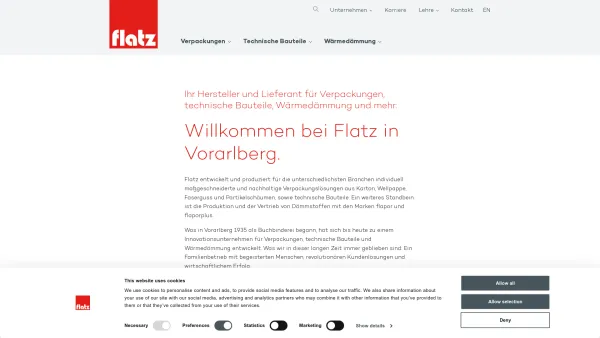 Website Screenshot: Flatz Verpackungen-Styropor Gesellschaft.m.b.H. - Verpackungen, technische Bauteile & Wärmedämmung von Flatz GmbH - Date: 2023-06-22 15:00:59