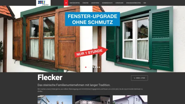 Website Screenshot: Flecker Fenster Wintergaerten Sonnenschutz - Flecker GmbH | Fenster, Türen, Wintergärten & Sonnenschutz - Date: 2023-06-15 16:02:34