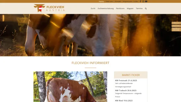 Website Screenshot: Arbeitsgemeinschaft d österr AGÖF www.fleckvieh.at - Fleckvieh Austria- Interessensvertretung der österreichischen Fleckviehzucht - Date: 2023-06-22 15:00:59