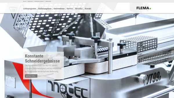 Website Screenshot: Flema Fleischereimaschinen G.m.b.h - FLEMA Fleischereimaschinen GmbH – Ihr zuverlässiger Partner! - Date: 2023-06-22 15:00:59
