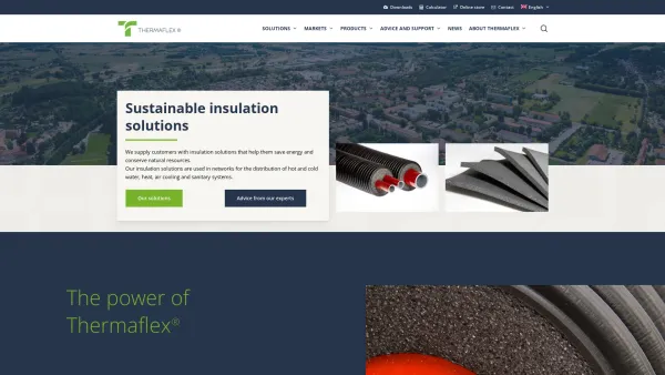 Website Screenshot: Flexalen Vorisolierte Rohre und Isolierprodukte - Sustainable Insulation solutions - Thermaflex - Date: 2023-06-22 15:00:59