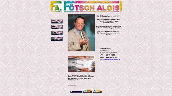 Website Screenshot: Fliesenleger Alois Fötsch Fliesenverlegung Startseite - Fliesen Fötsch, A 8143 Dobl - Date: 2023-06-22 15:00:59