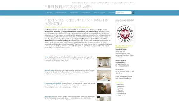 Website Screenshot: Fliesen Plattig Verlegungs- und HandelsgesmbH - Fliesenleger und Fliesenhandel Burgenland - Date: 2023-06-14 10:39:54