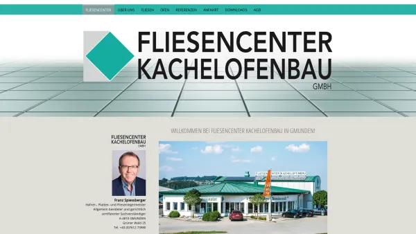 Website Screenshot: FLIESENCENTER KACHELOFENBAU GMBH - Willkommen bei Fliesencenter Kachelofenbau in Gmunden! - fliesencentergmds Webseite! - Date: 2023-06-14 10:37:13