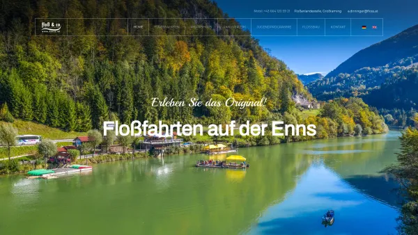 Website Screenshot: Floß & Co, 1. Österreichische Floßmeisterei, DI Annemarie Dirninger - Home - Date: 2023-06-14 10:39:54