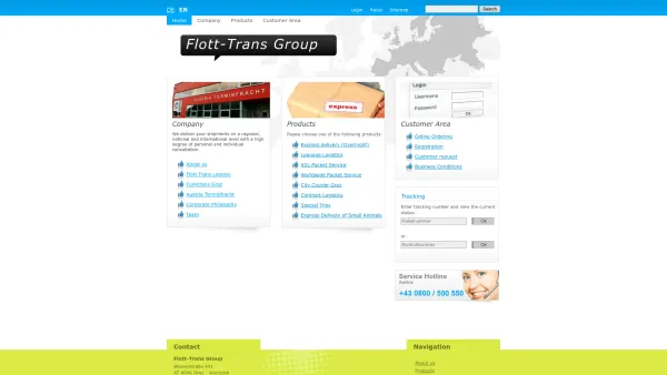 Website Screenshot: Flott-Trans Overnight Terminkurier GmbH - Courier, Regional, National, International - Flotttrans - Date: 2023-06-14 10:39:54