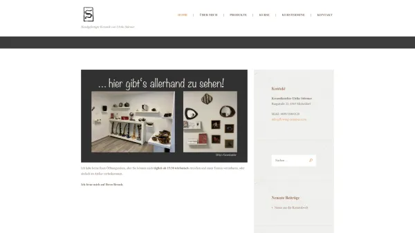 Website Screenshot: Keramikatelier Ulrike Stürmer - Flowing Ceramics - Handgefertigte Keramik von Ulrike Stürmer - Date: 2023-06-22 15:11:32