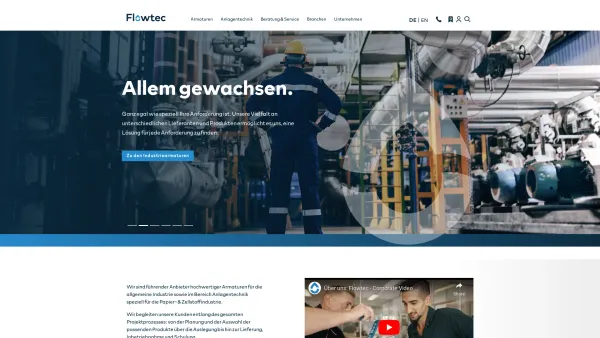 Website Screenshot: Flowtec Industrietechnik GmbH armaturen ventile prozesstechnik - Ihr Partner für Industriearmaturen & Anlagentechnik | flowtec.at - Date: 2023-06-22 15:11:32