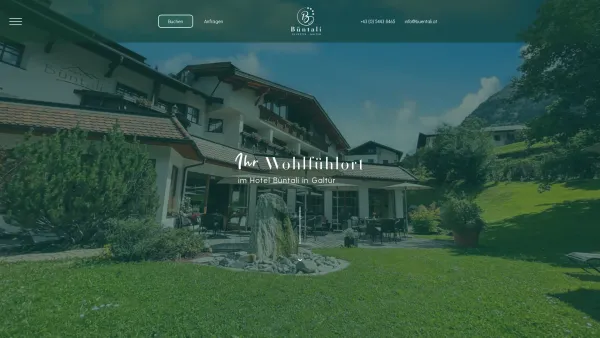 Website Screenshot: Hotel Fluchthorn Büntali Galtür Familie Türtscher Austria - Hotel Büntali Galtür - Date: 2023-06-22 15:11:32