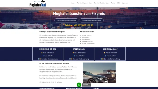 Website Screenshot: Flughafen Taxi Ilic Zoran Einzelunternehmen - Flughafentransfer Wien Schwechat | Flughafen-Wien.Taxi - Date: 2023-06-26 10:26:19