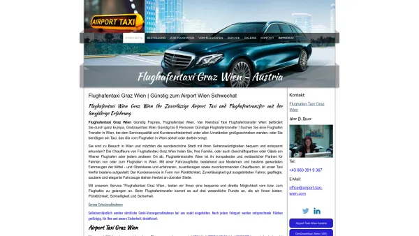 Website Screenshot: Flughafentaxi Graz Wien - Flughafentaxi Graz Wien Fixpreis - Startseite - Date: 2023-06-26 10:26:19