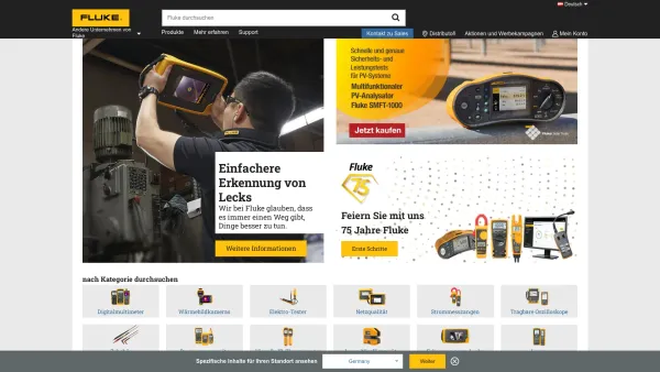 Website Screenshot: Fluke Vertriebsges.m.b.H. - Österreich Fluke Produkte | Test- und Messgeräte und Software - Date: 2023-06-22 15:11:32