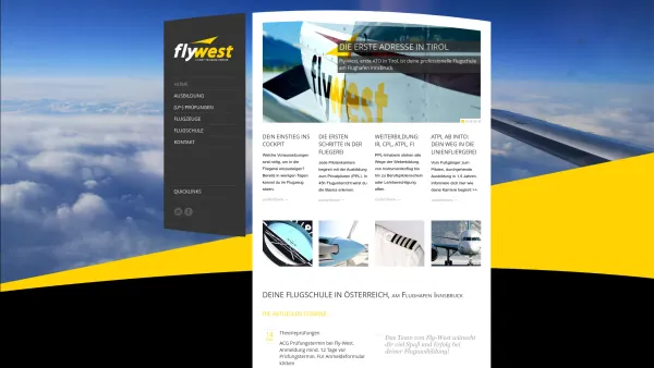 Website Screenshot: Flugschule Fly-West GmbH - Fly-West - Take off best - Date: 2023-06-22 15:11:29