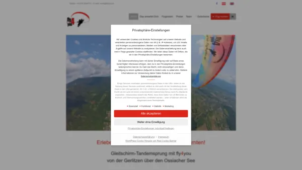 Website Screenshot: fly4you Erich Plieschounig, 9520 Annenheim - Paragliding Kärnten ?- Tandemflug mit fly4you - Date: 2023-06-22 15:11:32
