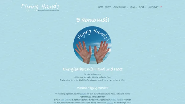 Website Screenshot: Sonja Gabriel - E komo mai! - Flying Hands - Date: 2023-06-14 10:39:54