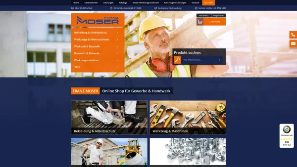 Website Screenshot: Franz Moser Gesellschaft m.b.H. - Werkzeuggroßhandel & Arbeitsschutz Onlineshop | Fmoser.at - Date: 2023-06-22 15:11:32
