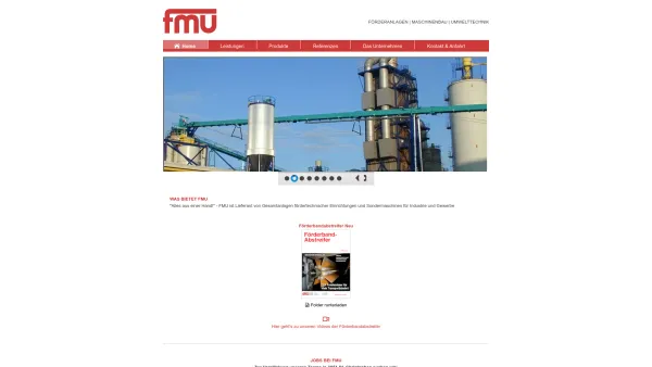 Website Screenshot: FMU Förderanlagen Maschinenbau Umwelttechnik start - FMU Förderanlagen | Maschinenbau | Umwelttechnik - Home - Date: 2023-06-22 15:11:32