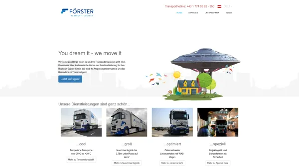 Website Screenshot: Förster Transporte- & Handels GmbH - Startseite | Förster Transporte - Date: 2023-06-22 15:01:03
