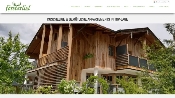 Website Screenshot: Landhaus Försterlisl Kleinarl Ferienwohnungen, Ferienhaus Selbstversorger - Ferienwohnungen in Kleinarl | Landhaus Försterlisl - Date: 2023-06-22 15:01:03