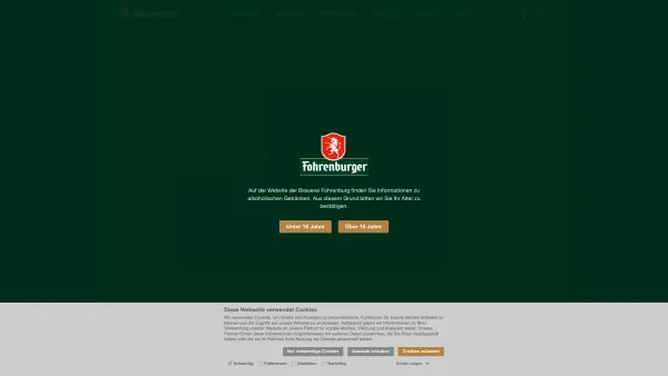 Website Screenshot: Engelburg Getränke GmbH Nfg Brauerei Fohrenburger Bierspezialitäten aus Vorarlberg - Brauerei Fohrenburg – Legendär seit 1881 - Date: 2023-06-22 15:01:03