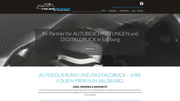 Website Screenshot: Folienbrunner - Autofolierung und Digitaldrucke in Salzburg - FolienBrunner - Date: 2023-06-14 10:39:54