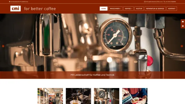 Website Screenshot: CMI coffee machines international Herwig Heiling - Fachgeschäft für Kaffee und Kaffeemaschinen in Graz - Date: 2023-06-26 10:26:19