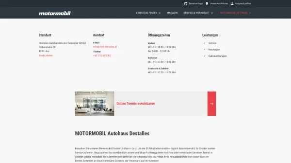 Website Screenshot: Destalles Autohandels und Reparaturgesellschaft Ford 4 You - Autohaus Destalles - Willkommen bei Motormobil - Date: 2023-06-22 15:01:03