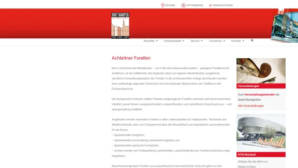 Website Screenshot: ACHLEITNER Forellen - Achleitner Forellen – Mattighofen erleben - Date: 2023-06-15 16:02:34