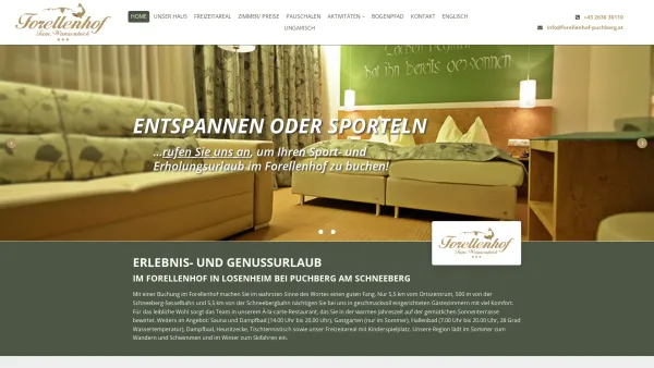 Website Screenshot: Forellenhof Familie Wanzenböck - HOME | Hotel-Restaurant Forellenhof in Puchberg am Schneeberg - Date: 2023-06-22 15:01:03