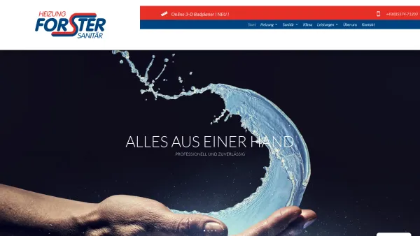 Website Screenshot: Forster-Hard - Forster GmbH | Ihr Installateur in Hard - kompetent und zuverlässig - Date: 2023-06-22 15:11:32