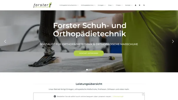Website Screenshot: FORSTER GESMBH - Orthopädiefachgeschäft und Orthopädietechnik | Forster - Date: 2023-06-26 10:26:19
