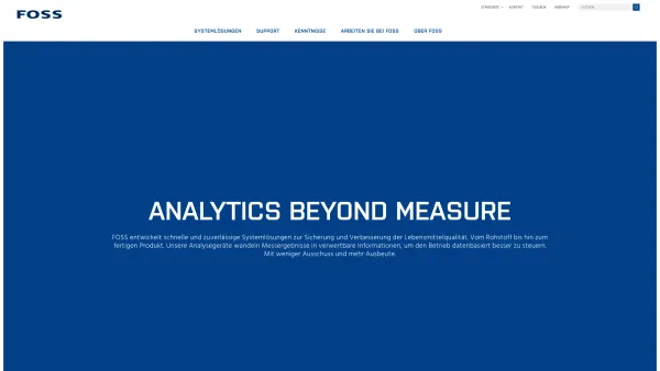 Website Screenshot: FOSS Dedicated Analytical Solutions. Analytical - FOSS Analyselösungen für Lebensmittelanalysen und Qualitätskontrollen - Date: 2023-06-22 15:13:29