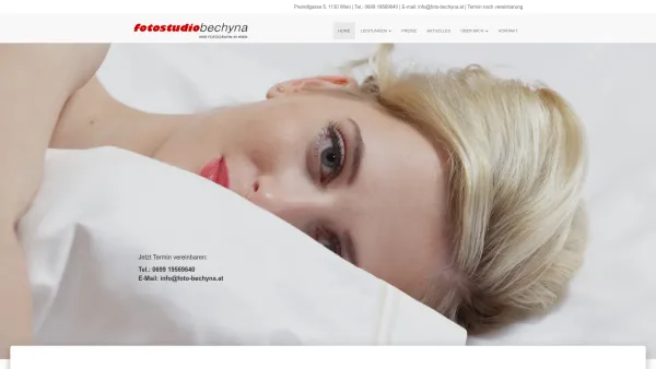 Website Screenshot: Foto Bechyna - Fotostudio Bechyna / Fotografin Wien für Portraitfotos, Aktfotos und Hochzeiten - Date: 2023-06-22 15:13:29