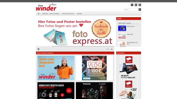 Website Screenshot: foto-winder.at Ihr Kompetenter Partner Sachen Foto - Foto Winder > Home - Date: 2023-06-14 10:39:57