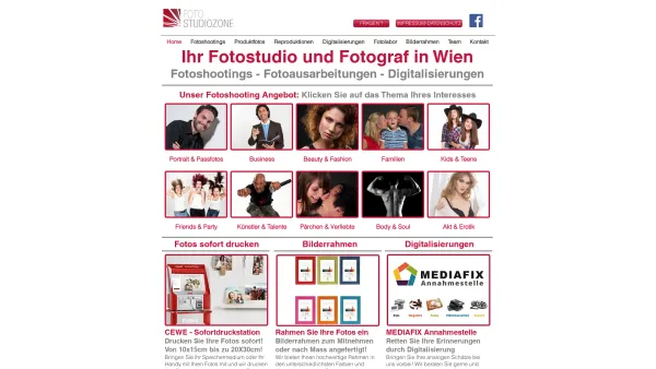 Website Screenshot: FOTO STUDIOZONE - FOTO STUDIOZONE | Fotograf Wien | Fotostudio Wien | Wien 1140 - Date: 2023-06-22 15:01:06