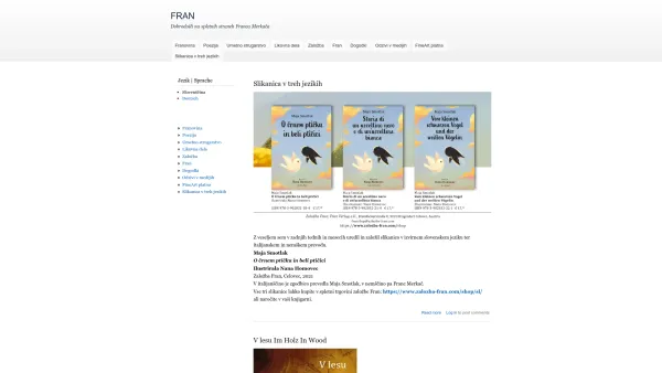 Website Screenshot: FRAN glavna stran - FRAN | Dobrodošli na spletnih straneh Franca Merkača - Date: 2023-06-22 15:01:06