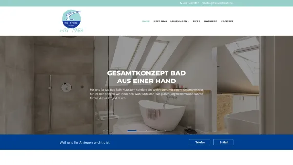 Website Screenshot: Installateur Ing. Helmut Frana - Ing. Helmut Frana GmbH in 1110 Wien | Weil uns Ihr Anliegen wichtig ist - Date: 2023-06-14 10:39:57