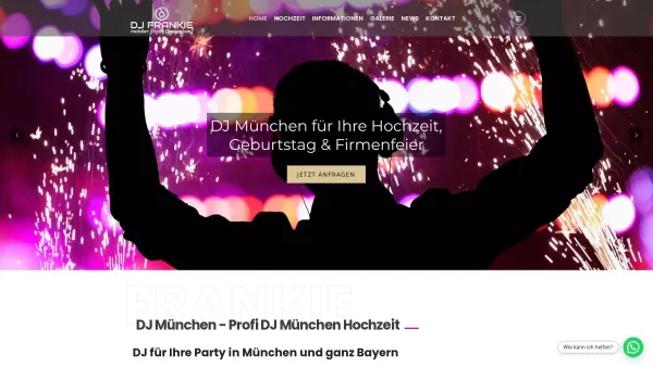 Website Screenshot: DJ Tirol/DJ Kufstein Party DJ Frankie - DJ München-DJ Hochzeit, Geburtstag, Event - Date: 2023-06-22 15:01:06