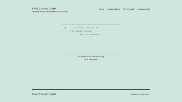 Website Screenshot: FD-Immobilien - FRANZ DANGL GMBH – Wir betreuen Immobilien seit knapp 100 Jahren - Date: 2023-06-15 16:02:34