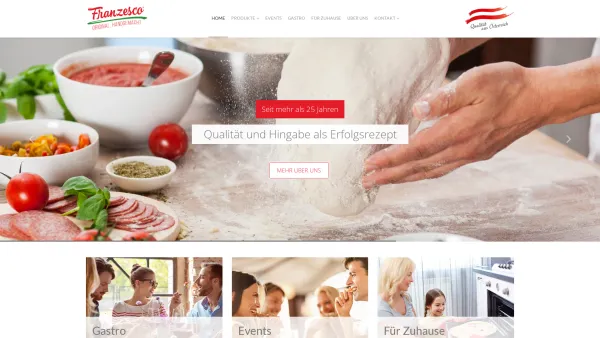 Website Screenshot: Original Franzesco Pizza Produktions und Vertriebs GmbH - Home - Original Franzesco - Date: 2023-06-22 15:13:30