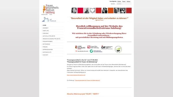 Website Screenshot: FrauenGesundheitsZentrum Salzburg - Frauengesundheitszentrum Salzburg - HOME - Date: 2023-06-26 10:26:19